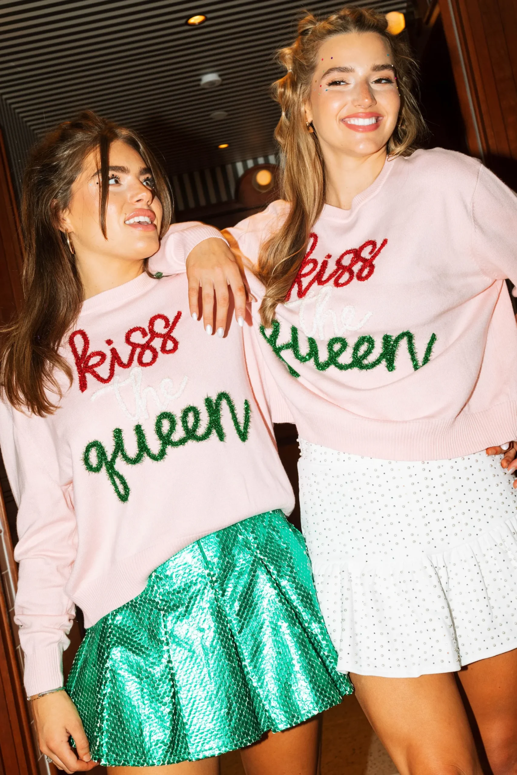 Sale Queen Of Sparkles Green Bubble Pleat Skirt