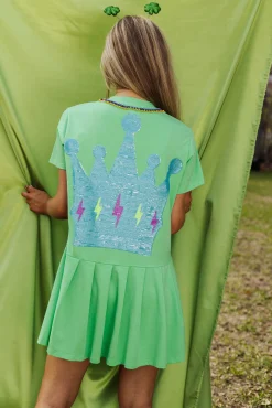 Shop Queen Of Sparkles Green Tee Crown Dress