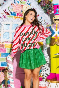 Sale Queen Of Sparkles Green Tinsel Skort