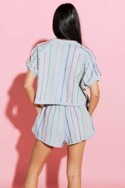 Flash Sale Queen Of Sparkles Grey With Rainbow Pearls Top