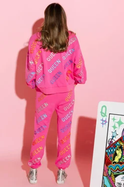 Flash Sale Queen Of Sparkles Hot Pink & Rainbow Queen All Over Joggers