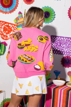 Best Queen Of Sparkles Hot Pink Mexican Food Sweatshirt