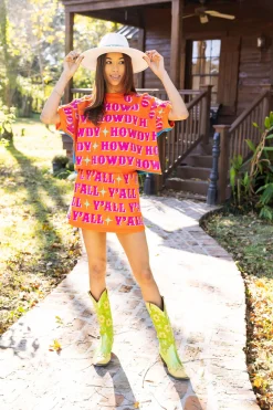 Shop Queen Of Sparkles Howdy Y'All Colorblock Top Multi