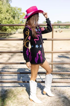 Discount Queen Of Sparkles Icon Cowgirl Skirt Black