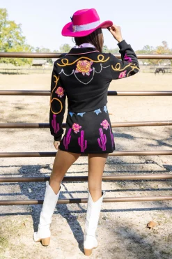 Discount Queen Of Sparkles Icon Cowgirl Skirt Black