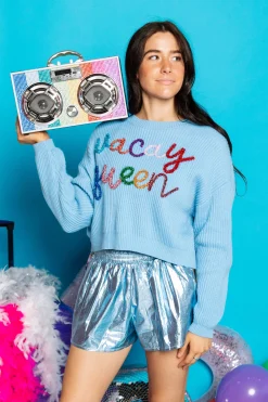 Best Queen Of Sparkles Indigo Vacay Queen Sweater