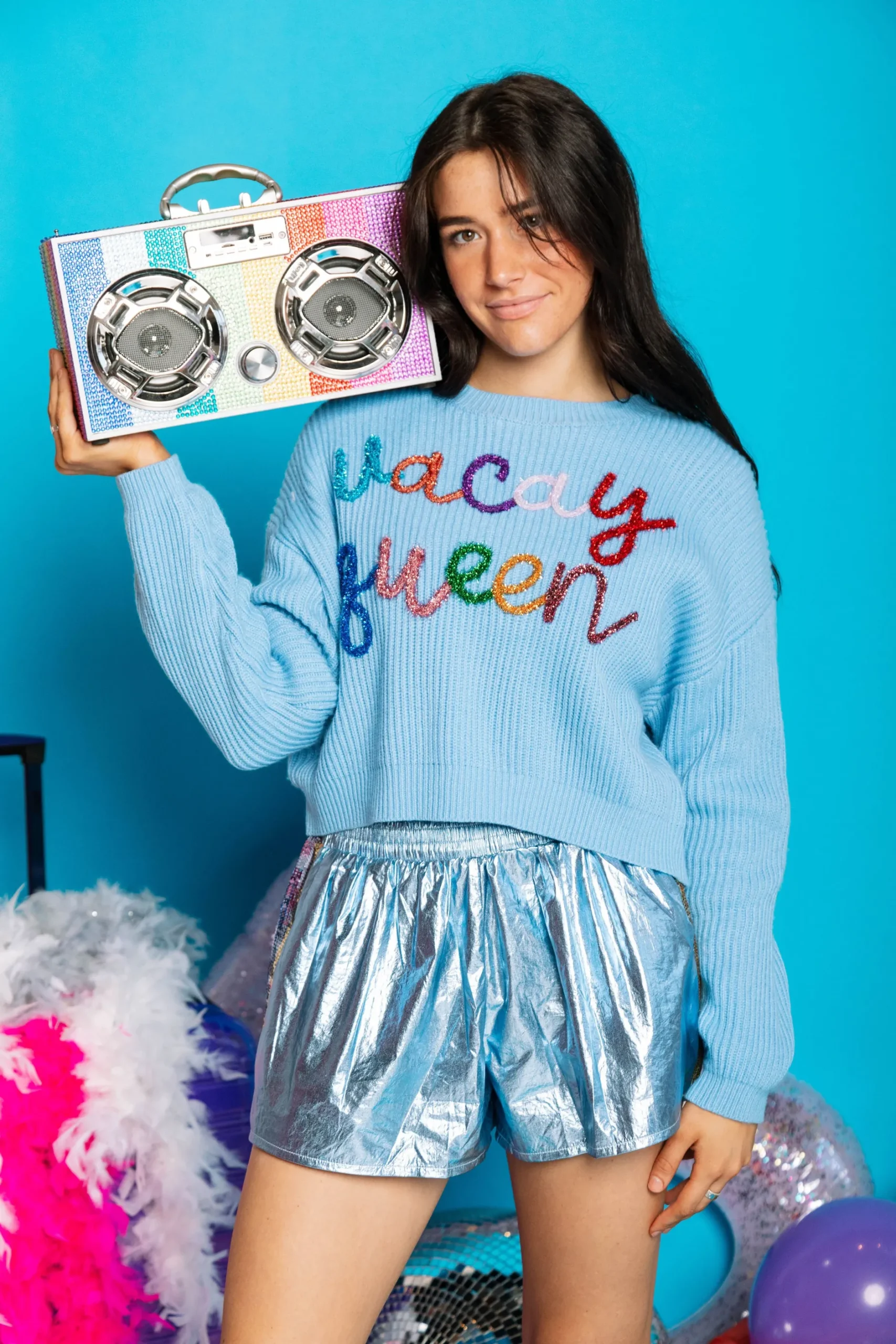 Best Queen Of Sparkles Indigo Vacay Queen Sweater