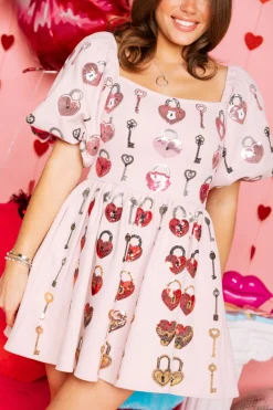 Fashion Queen Of Sparkles Key To Your Heart Dress