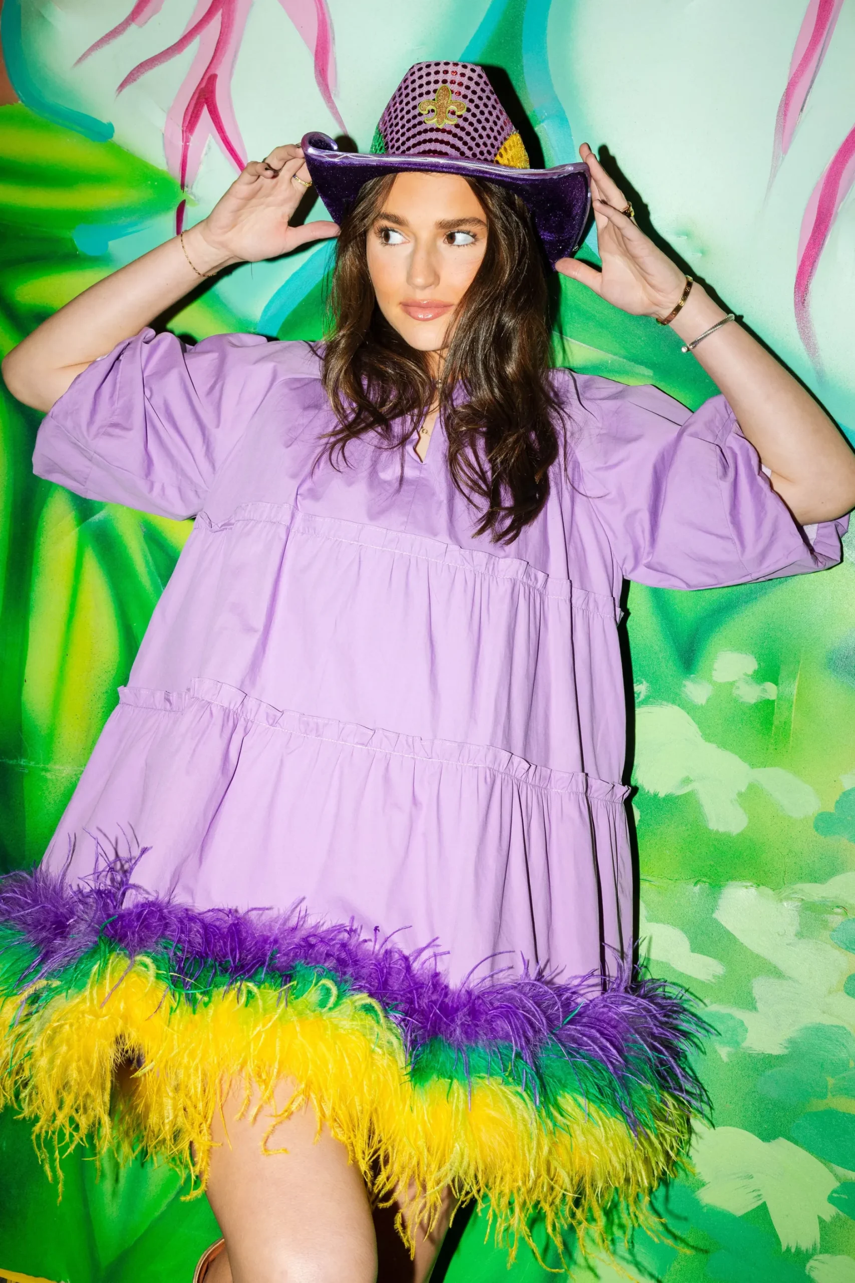 Cheap Queen Of Sparkles Lavender Feather Bottom Dress
