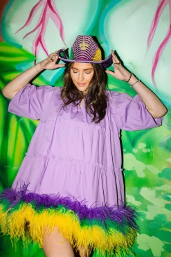 Cheap Queen Of Sparkles Lavender Feather Bottom Dress