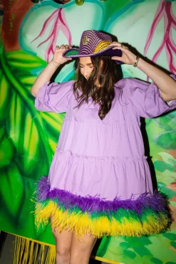 Cheap Queen Of Sparkles Lavender Feather Bottom Dress