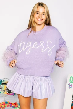 Outlet Queen Of Sparkles Lavender Leather Swing Shorts