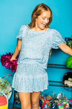 Cheap Queen Of Sparkles Light Blue Rhinestone Skirt