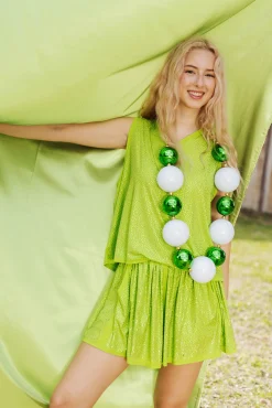 Sale Queen Of Sparkles Lime Active Rhinestone Short