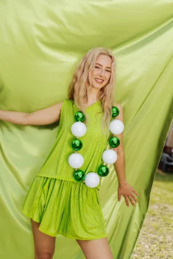 Sale Queen Of Sparkles Lime Active Rhinestone Tank