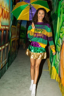 New Queen Of Sparkles Mardi Gras Queen Sequin Sweater