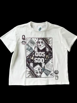 Cheap Queen Of Sparkles Maroon & Silver Card Tee