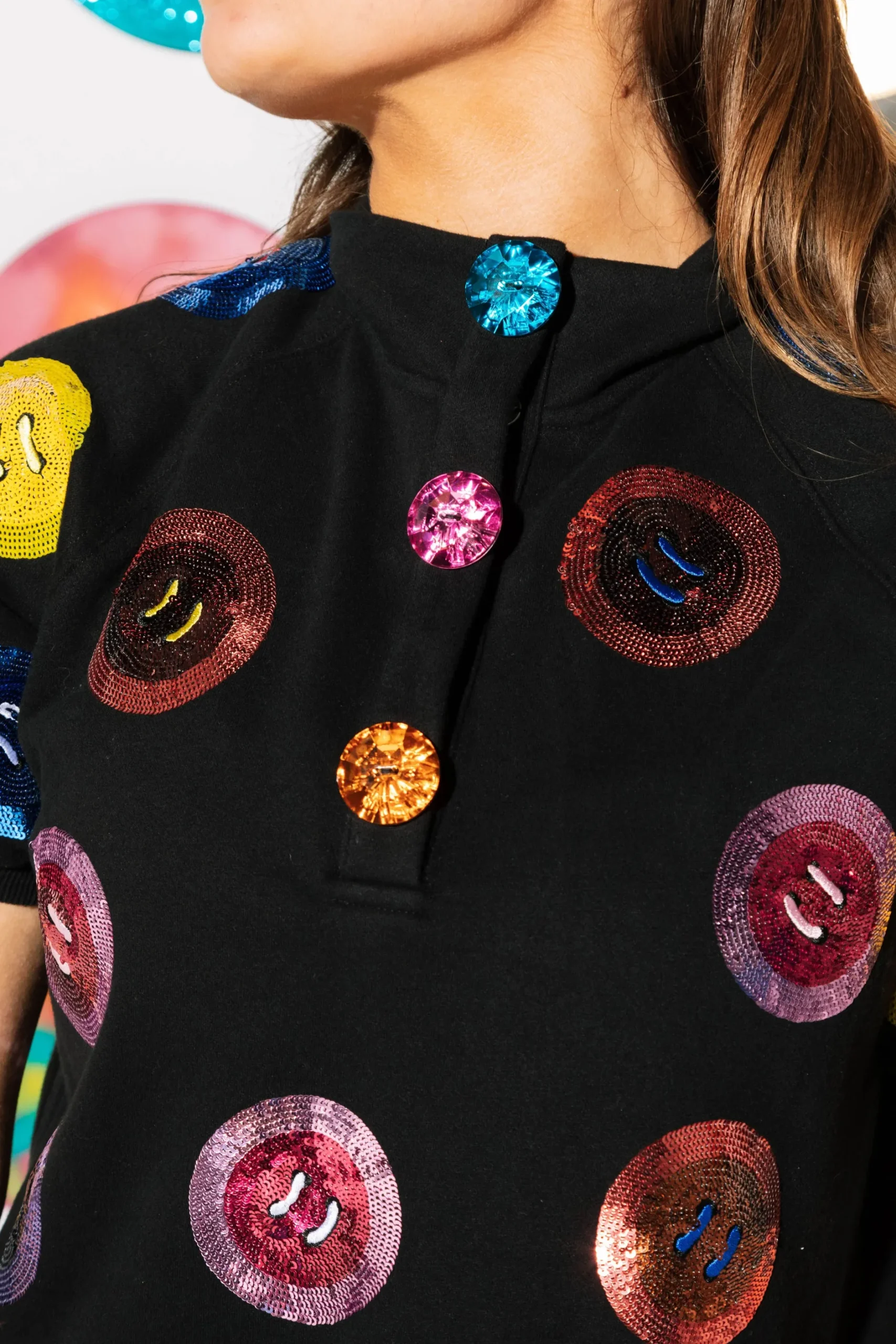Discount Queen Of Sparkles Mega Button Dress