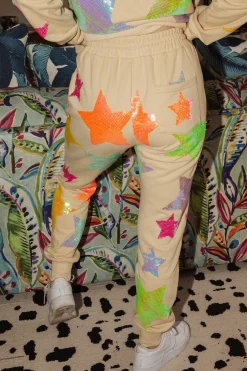 Online Queen Of Sparkles Mega Star Joggers Tan