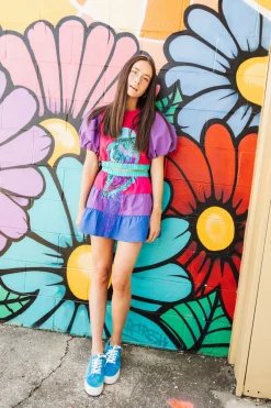 Hot Queen Of Sparkles Parrot Tiered Mini Skort