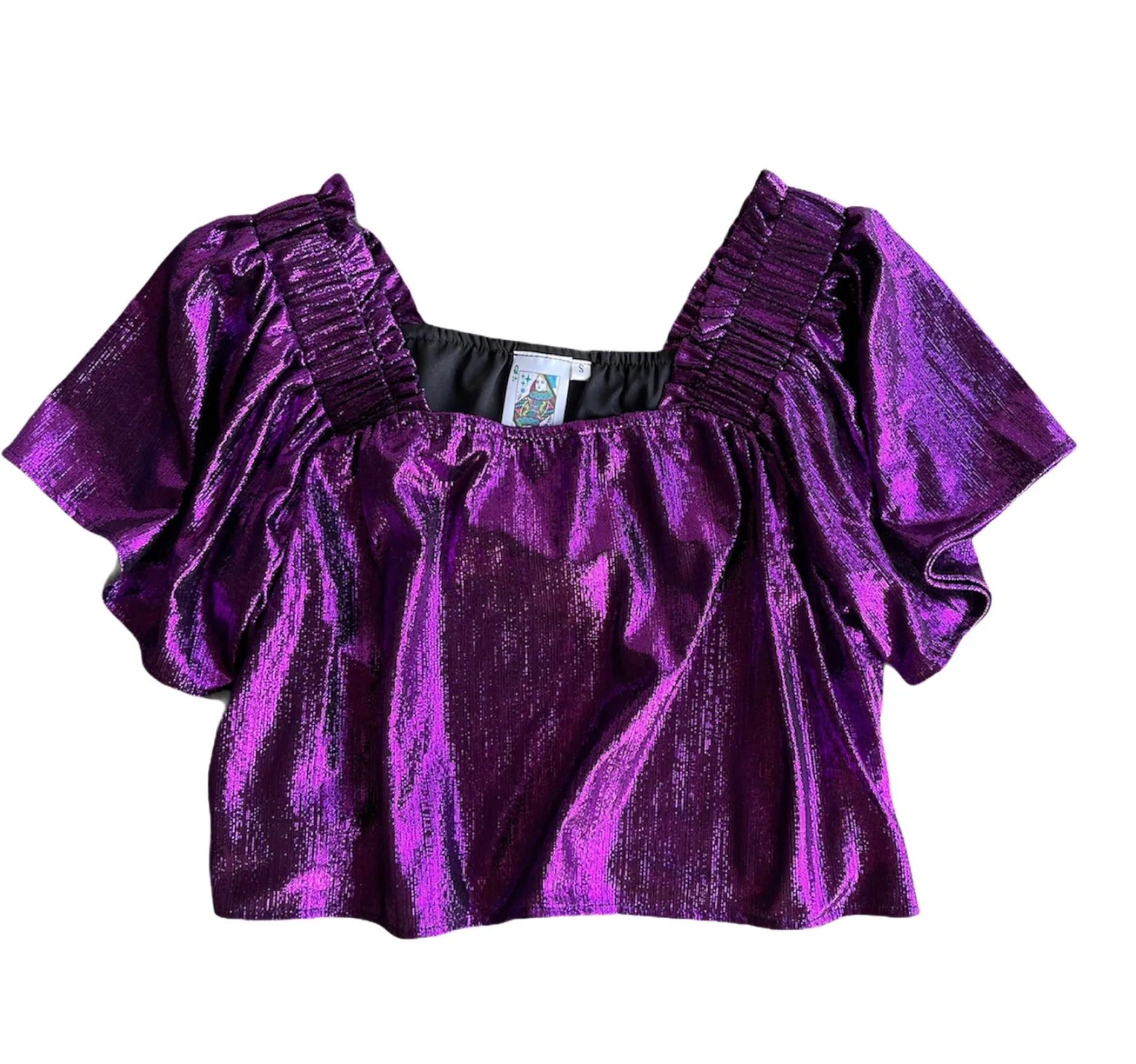 Outlet Queen Of Sparkles Pebble Flutter Top Purple