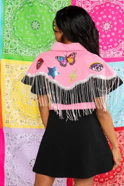 Fashion Queen Of Sparkles Pink & Black Icon Cowgirl Dress
