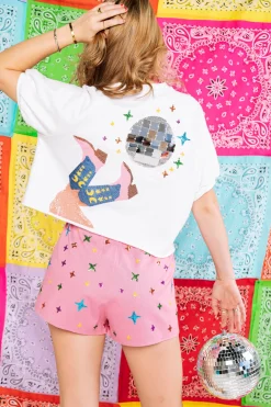 Discount Queen Of Sparkles Pink Disco Sparkles Short