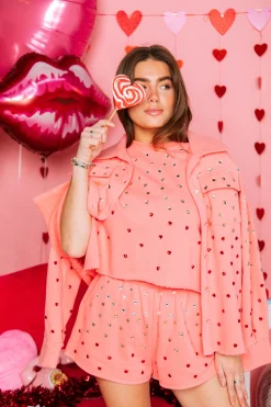 Sale Queen Of Sparkles Pink Heart Jewel Short