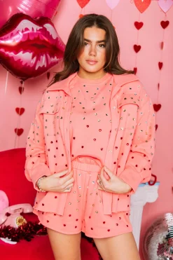 Sale Queen Of Sparkles Pink Heart Jewel Short