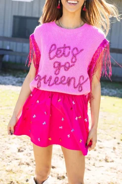 Clearance Queen Of Sparkles Pink Horse Paillette Skort