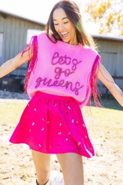 Clearance Queen Of Sparkles Pink Horse Paillette Skort