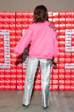 Best Queen Of Sparkles Popping Coca-Cola® Bottle Sweatshirt Neon Pink