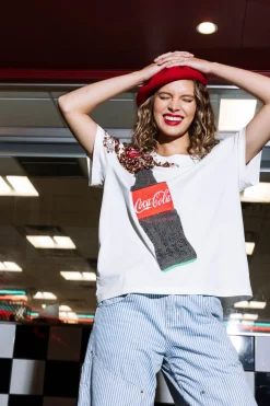 Best Queen Of Sparkles Popping Coca-Cola® Bottle Tee White