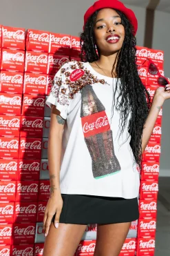 Best Queen Of Sparkles Popping Coca-Cola® Bottle Tee White