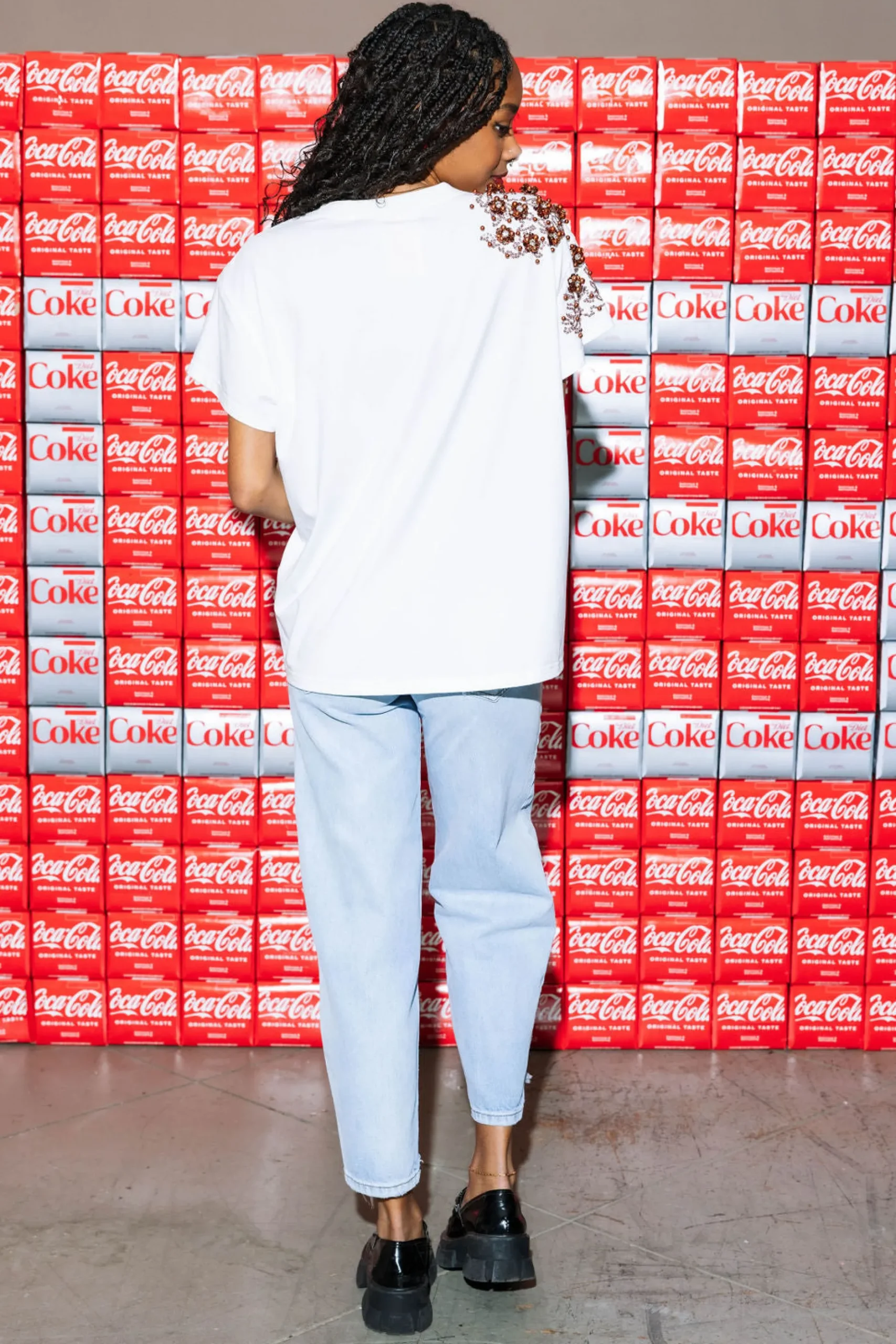 Sale Queen Of Sparkles Popping Diet Coke® Tee White