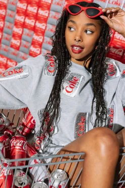 Outlet Queen Of Sparkles Preorder Scatter Diet Coke® Can Sweatshirt Grey
