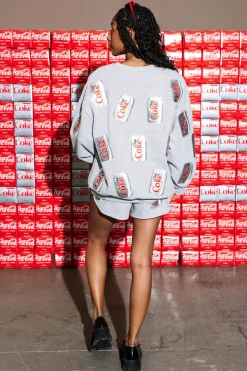 Outlet Queen Of Sparkles Preorder Scatter Diet Coke® Can Sweatshirt Grey