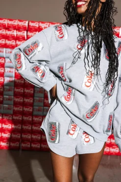 Best Sale Queen Of Sparkles Preorder Scattered Diet Coke® Can Short Grey