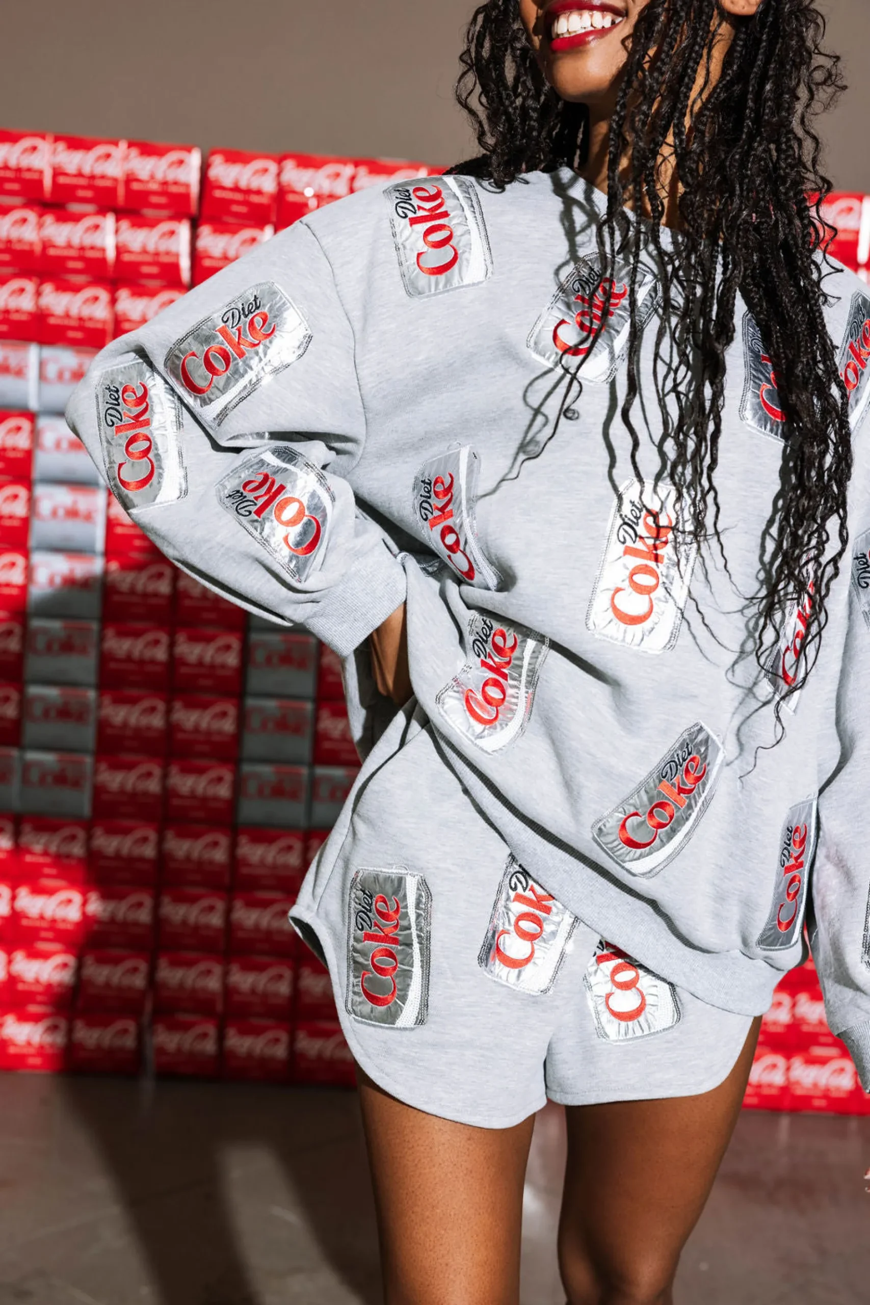Flash Sale Queen Of Sparkles Preorder Scattered Diet Coke® Can Short Grey