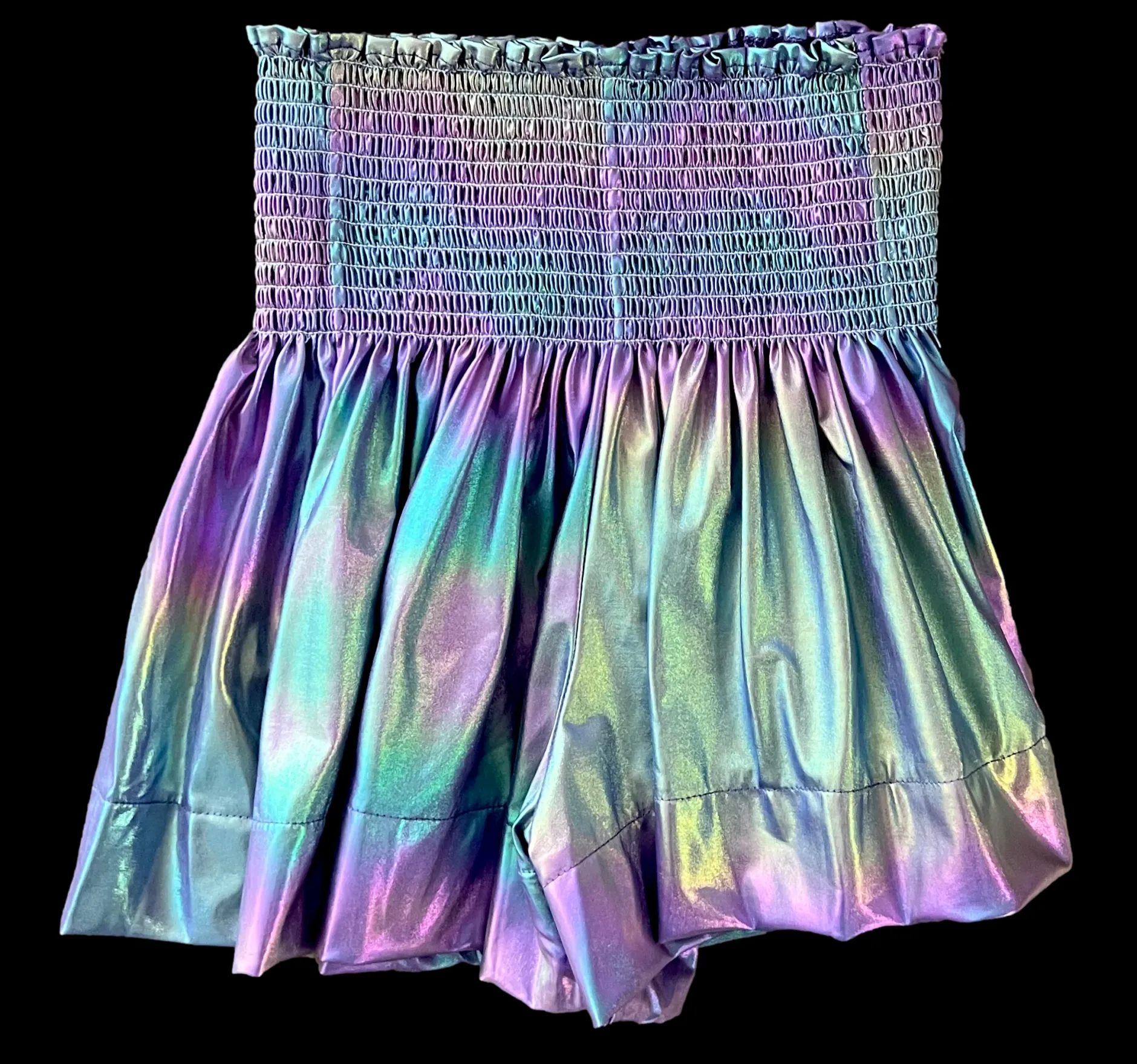Cheap Queen Of Sparkles Purple Iridescent Swing Shorts