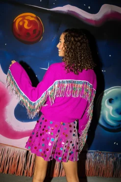 New Queen Of Sparkles Purple Mardi Pardi Queen Sweater