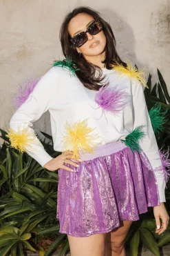Outlet Queen Of Sparkles Purple Sequin Swing Shorts