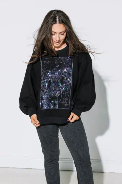 Shop Queen Of Sparkles Qos Logo Card Sweatshirt Black
