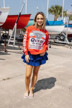 Online Queen Of Sparkles Queen Of Beers Sweatshirt Red