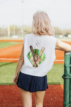 Fashion Queen Of Sparkles Queen Of Diamonds Sweater Vest Maroon