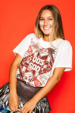 Best Sale Queen Of Sparkles Red & Silver Card Tee