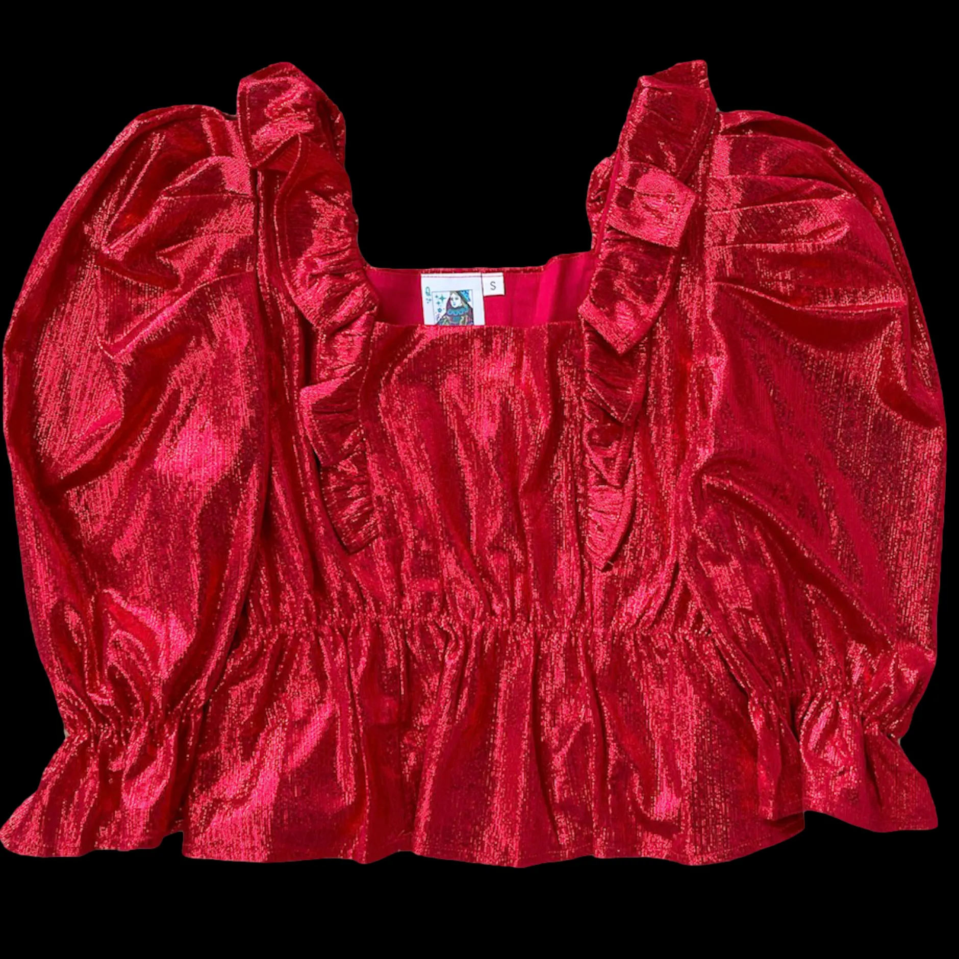 Cheap Queen Of Sparkles Red Red Ruffle Top