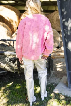 Best Sale Queen Of Sparkles Rhinestone Sweatshirt Dusty Pink