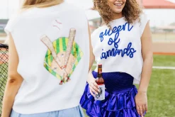 Fashion Queen Of Sparkles Royal Blue Metallic Smocked Ruffle Skort