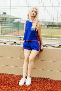 Discount Queen Of Sparkles Royal With Red Side Active Short